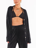 Everywhere Top in Black Pleat