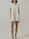 Kamara Stripe Mini Dress in Marshmallow
