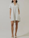 Kamara Stripe Mini Dress in Marhsmallow