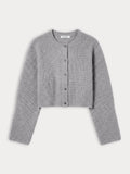 The Chunky Knit Cardigan in Heather Grey