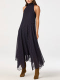 Tiana Dress in Navy Pink Polka Dot