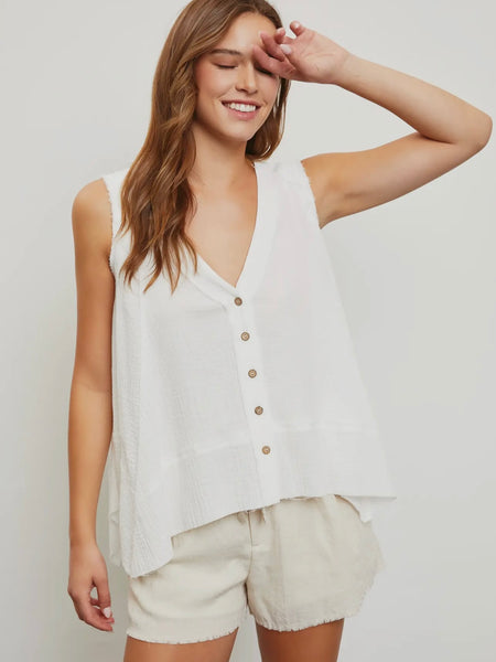 Out To Sea Button Down in Beige