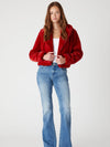 Hot To Trot Faux Fur Jacket in Red