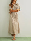 Out Of Line Shirt Dress in Brown