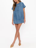 Claremont Dress in Stream Indigo