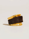 Josiah Enamel Band Ring in Brown