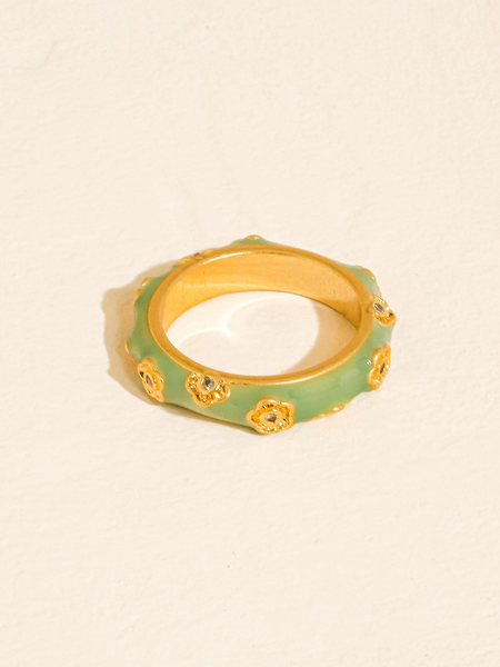 Esma Floral Enamel Band Ring
