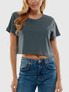 Out of the Boxy Crop Tee in Dark Grey