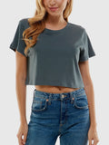 Out of the Boxy Crop Tee in Dark Grey