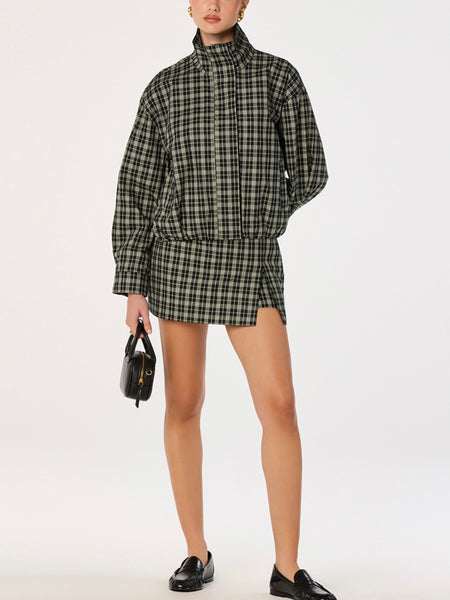 Tessa Skort in Black Green Plaid