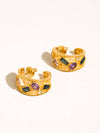 Delmare Gemstone Hoop Earrings