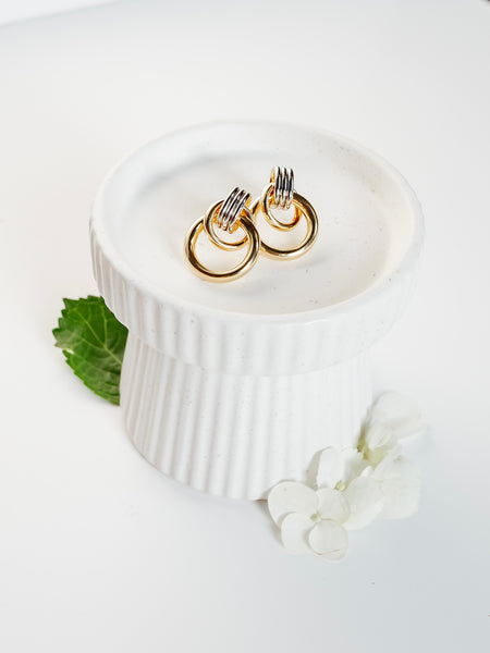 Capri Earrings in Two Tone