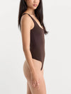 The Sculpting Modern Tank Bodysuit in Espresso