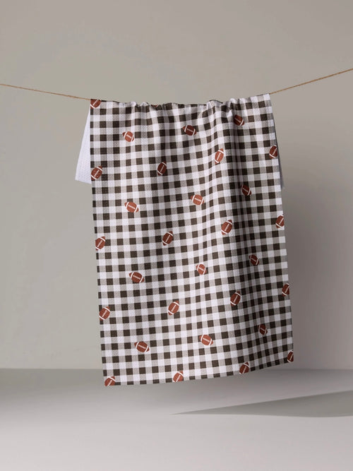 Football Check Tea Towel