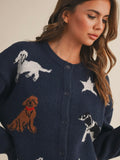 In the Doghouse Cardigan in Navy