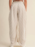 Seal The Deal Stripe Pants in Taupe