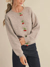 I Think I Wanna Cherry You Cardi in Mocha Cream