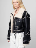 Flying Squad Faux Leather Jacket in Black