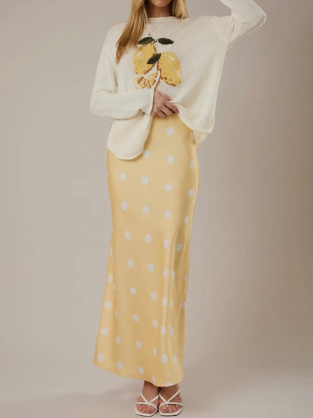 Dotted & Tee'd Skirt in Butter