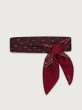 Wool Blend Border Scarf in Rumba Rose