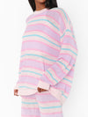 Feel Good Sweater in Cotton Candy Stripe Knit