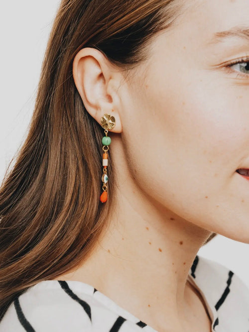 Eye See Flowers Long Earrings