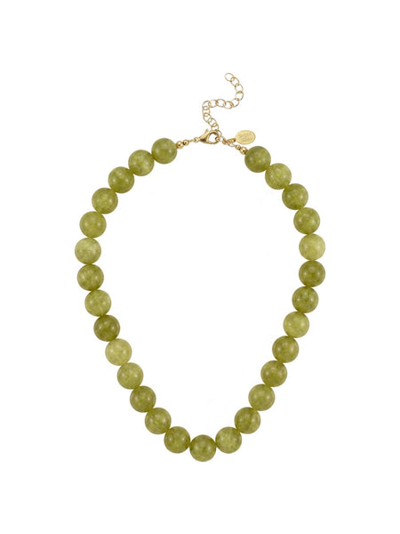 Palmera Beaded Necklace in Matcha Green Quartz
