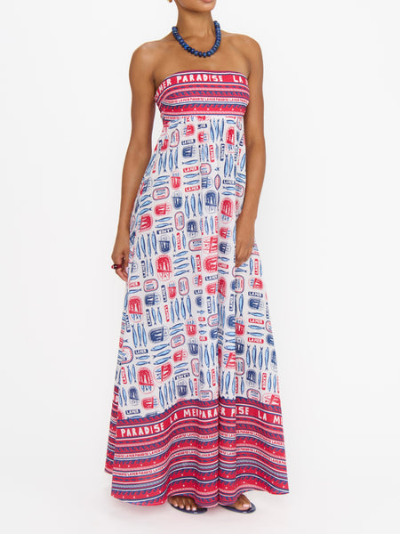 Bells Beach One Piece in Red Stripe Contour Scrunch