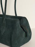 Sierra Suede Shoulder Bag in Emerald