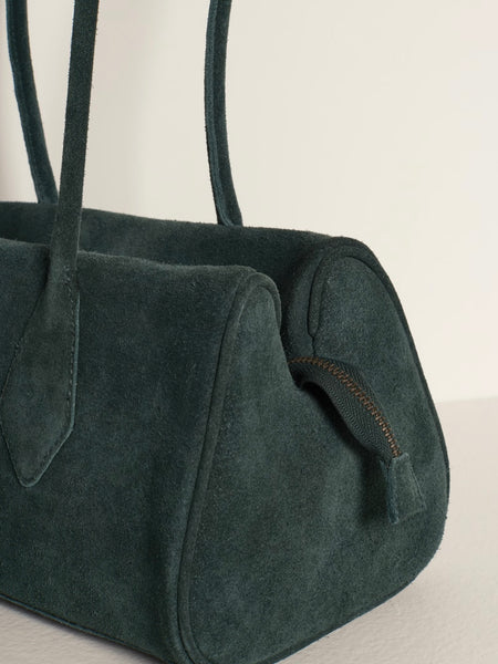 Sierra Suede Shoulder Bag in Emerald