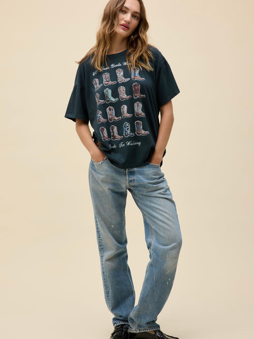 Boots For Walking Merch Tee in Vintage Black