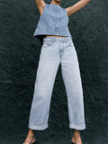 Donny Rolled Hem Boyfriend Jean in Old Blues