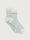 Grayson Half Crew Grip Sock in Light Grey Marl