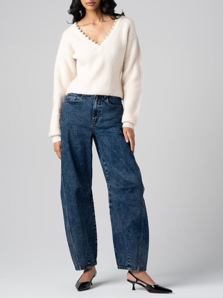 Morning Dew Pearl Sweater in Cream