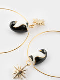 Emperor Penguin Small Hoop & Gold Star Earrings