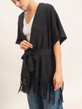 On The Fringe Sweater in Black
