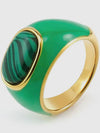 Malachite Enamel Signet Ring