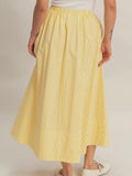 Stay Striped Maxi Skirt in Yellow