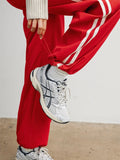 Down To Earth Stripe Pant in Red