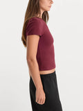 The Baby Tee in Berry Noir