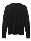 Nova Cashmere Roll Neck Sweater in True Black