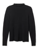 Nova Cashmere Roll Neck Sweater in True Black