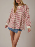 Cruisin' Through Stripe Top in Red & Cream