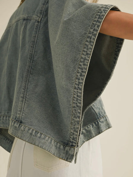 To The Rescue Cape Jacket in Denim