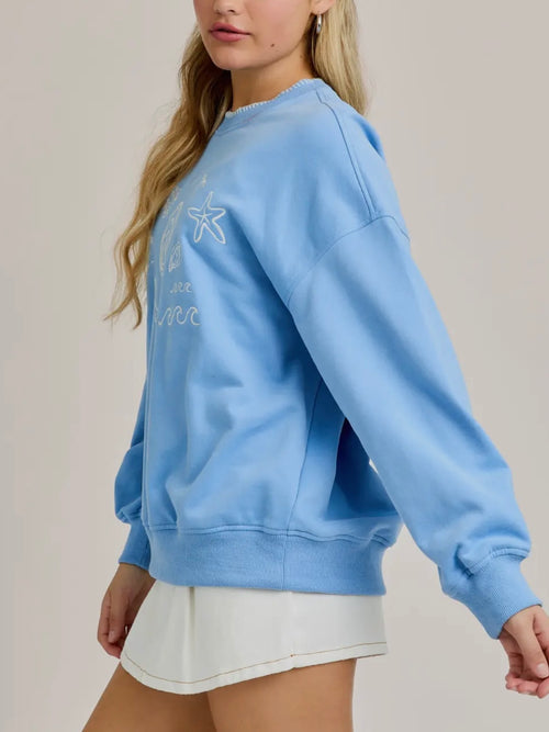 Seaside Oversized Sweatshirt in Blue
