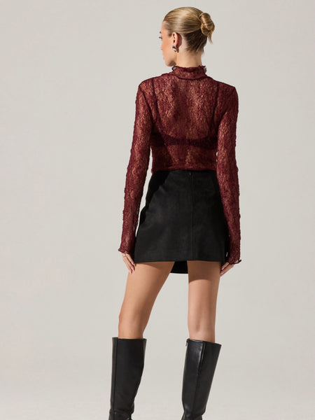 Kyra Top in Wine