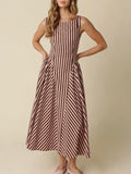 Bottom Line Maxi Dress in Pink & Brown