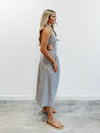 Between The Lines Midi Dress in Navy