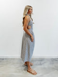Between The Lines Midi Dress in Navy