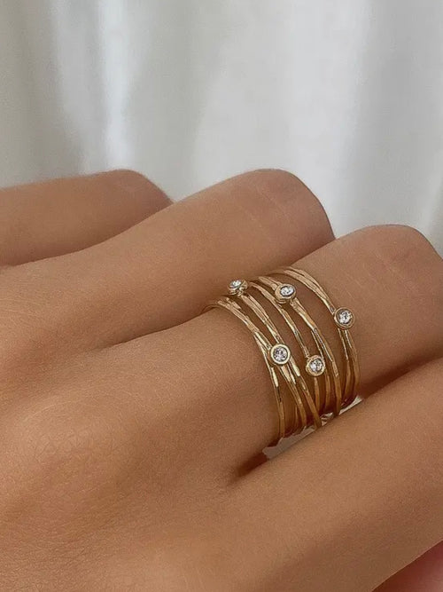 Vintage Multi Band Ring in CZ